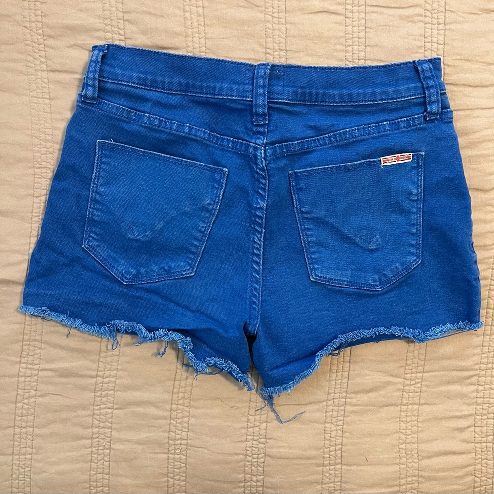Hudson Jeans Vibrant Blue Gracie Mid Rise cut off Shorts - Picture 4 of 6